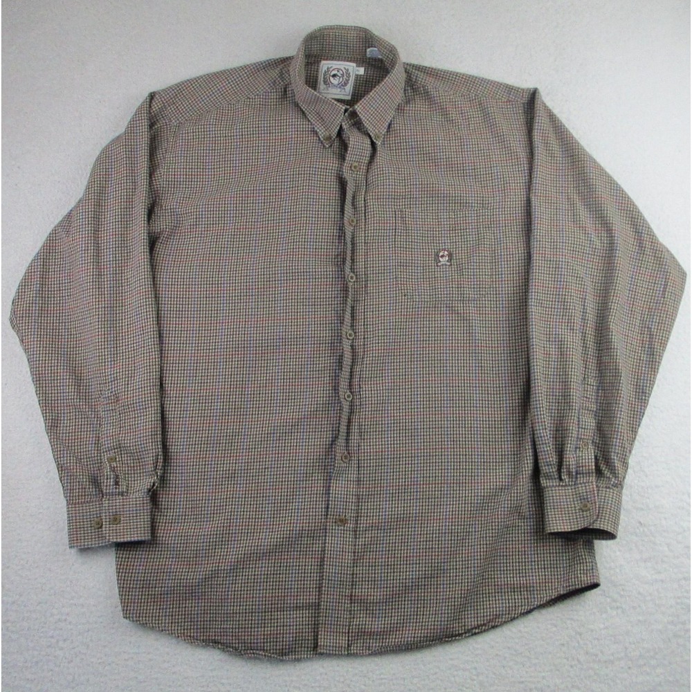 Cinch Shirt Mens XL Brown Plaid Button Down Long Sleeve Western 100% Cotton